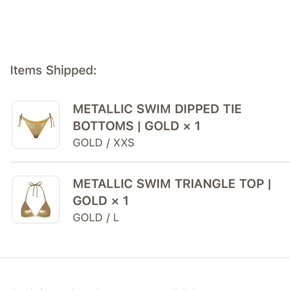 NWT SKIMS Metallic Swim Gold Bikini Set - Picture 10 of 10